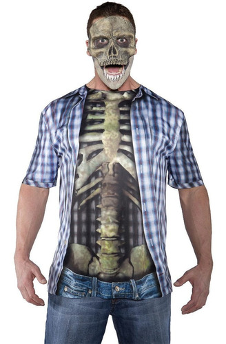 Disfraz Para Adulto Camiseta De Esqueleto Talla L Halloween