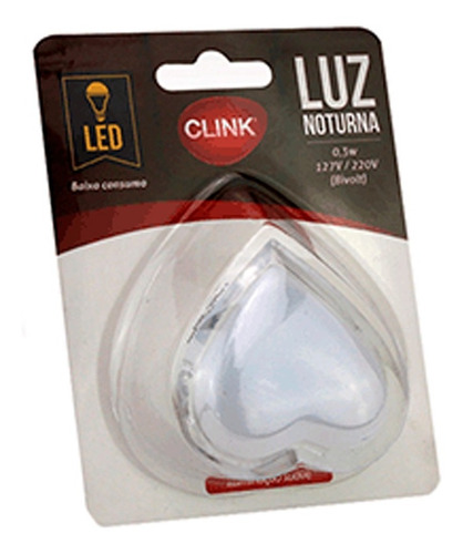 Luz Noturna Led Coração Para Tomada Quarto Bebê Corredor 110V/220V