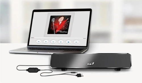 Imagen 7 de 10 de Mini Barra Parlante Pc Genius Rs2 Soundbar 100 Usb Dh®