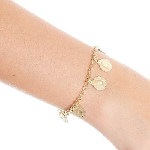 Bracelete Pulseira Feminina 10 Dez Mandamentos Folheada Ouro