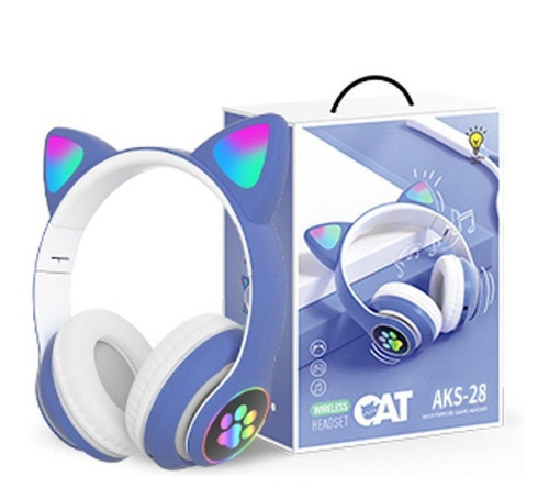 Audífonos De Gato Bluetooth Audífonos Con Orejas Niña Rgb