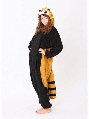 Guaxinim Tanuki Pijama Kigurumi Macacão - Pronta Entrega