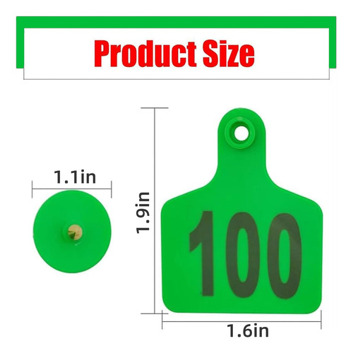 001-100 Aretes Para Cerdo Ganado Numeros Láser Con Pinza