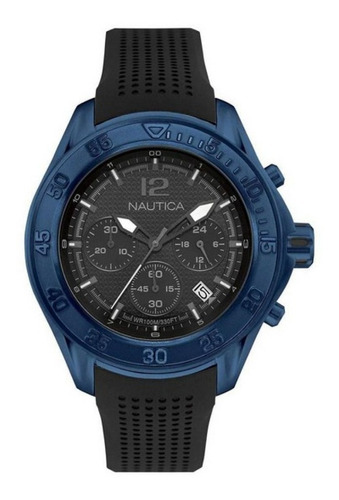 Reloj Nautica Nad25504g Hombre Negro Azul Original