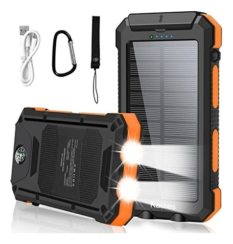 Cargador Portátil  Solar De 30000 Mah  Con 2 Puertos Usb