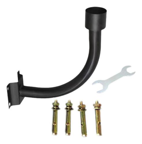 Brazo De Montaje De Extensión De Farola Solar, Curva Negra