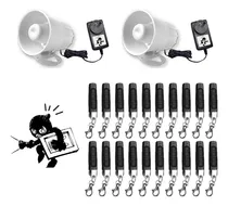 Comprar 2 Alarmas Vecinales Ext\u002Fint Con 20 Controles Sirena 12v 20w