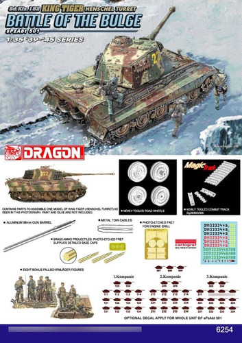 Dragon 6254 Sd.kfz.182 King Tiger Henschel Turret 1:35 Gris