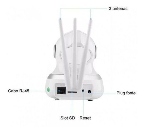 Camera Sem Fio Wiffi Ip Remota Com 3 Antenas Hd Audio P2p