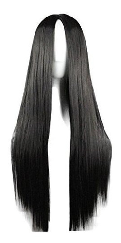 Inundación 75cm 29,5 Pulgadas Wig Negro Mujer Largo Gjy2r