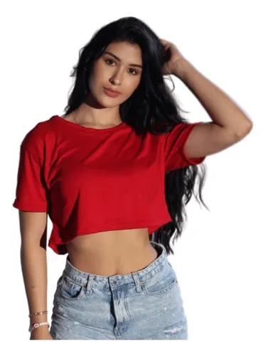 Top Mujer Crop Top Modal Lycra Fiesta Dia Noche Diseño Moda - $ 6.280