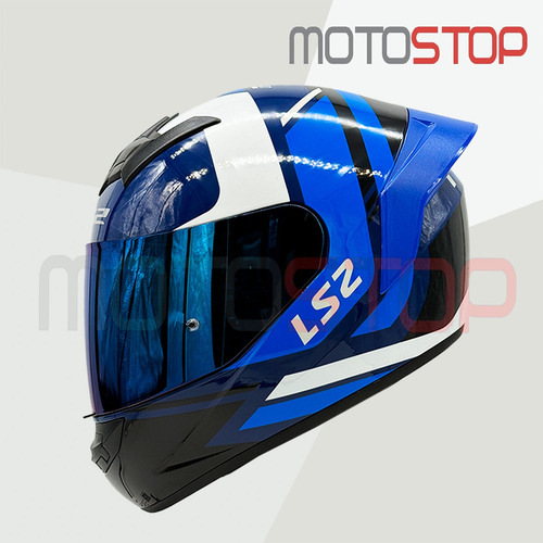 Casco Integral Ls2 Ff352 Evo Azul Visor Iridium Azul / Qr