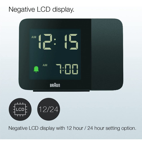 Despertador Braun Digital Projection Bc15b Com Luz De Fundo