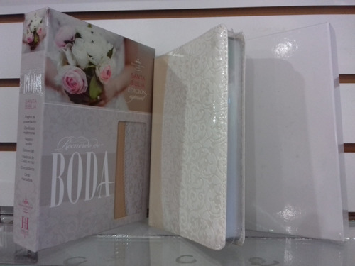 Imagen 6 de 8 de Biblia Recuerdo De Boda Símil Piel Filigrana Blanca/rosa Pal
