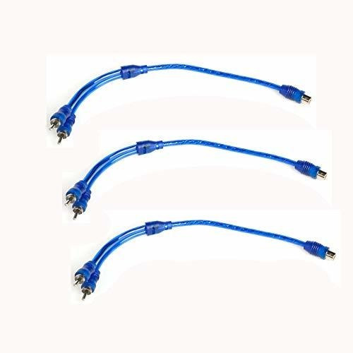 Ohaha 3pcs Car Mp3 Audio Rca 1 Hembra A 2 Macho Y Cable Adap