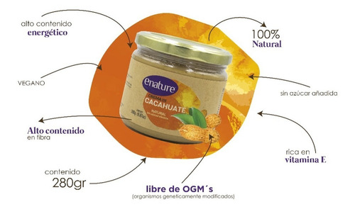 Crema De Cacahuate Orgánica Enature 280 Gramos