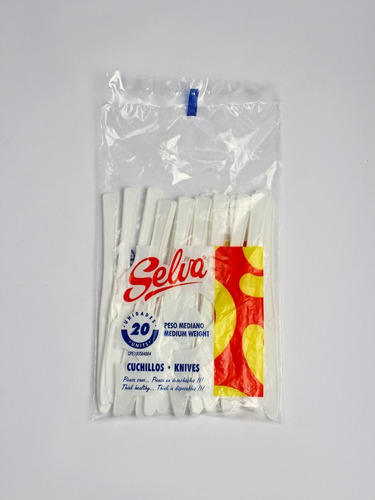 Imagen 3 de 3 de Cuchillos Plásticos Desechables Medium Selva (50x20)