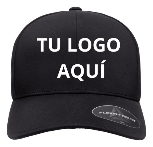 Gorra Flexfit Delta 180 Lisa Personalizada Con Bordado Black S/m