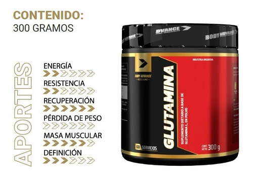 Imagen 2 de 4 de L - Glutamina 200 Gr. Body Advance. Recuperación Muscular