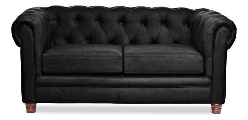 Sofa Florencia 2c Tela Velvet Negro