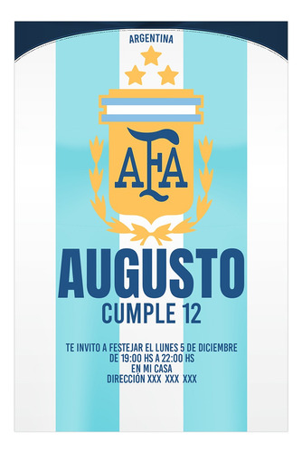 Fútbol Tarjeta Invitación Digital Imprimible