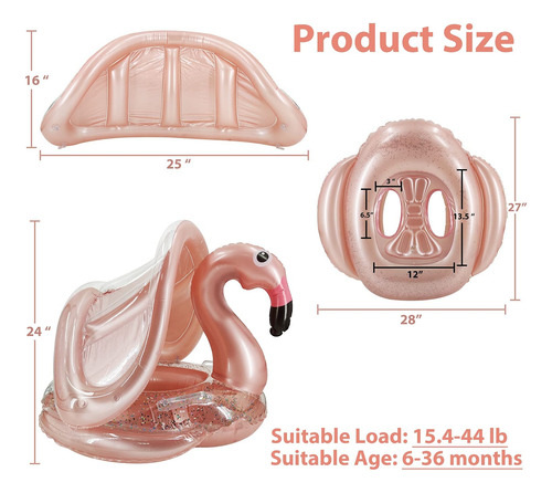 Flotador Inflable Para Bebés Anillo De Natación Con Protecci