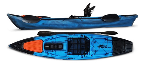 Caiaque De Pesca Tuna 115 - Hidro 2 Eko Cor Azul Com Preto