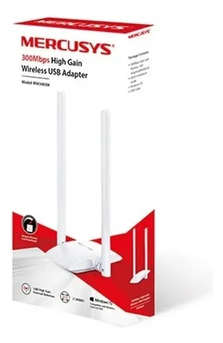 Adaptador Wi-fi Usb Mercusys Mw300uh Doble Antena 300mbps