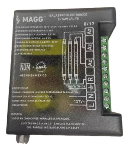 Balastra Electrónica Marca Magg 3x14w Lfl T5 Nuevo En Caja 