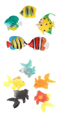 5pcs Pez Artificial Plástico Ornamento Para Acuario Pecera