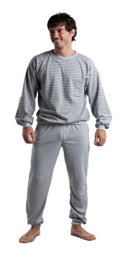 Imagen 2 de 10 de Pijama Hombre Invierno Interlock Puro Algodon Excelente