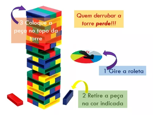 Jogo Caiu Perdeu Pro 45 Peças Plástico Colorido Roleta Torre - Tem Tem  Digital - Brinquedos e Papelaria, aqui tem!