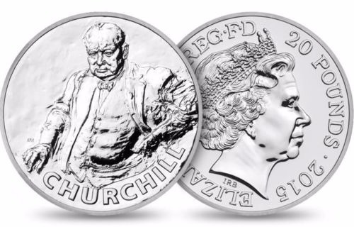Moneda Plata Winston Churchill (2015) 20 Libras Reino Unido