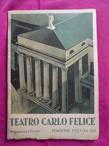 Programa Teatro Carlo Felice Stagione 1933 - 1934 - Opera