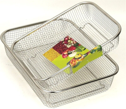 2x Colador Escurridor Rejilla Acero Inox Fritura Fruta Verdu