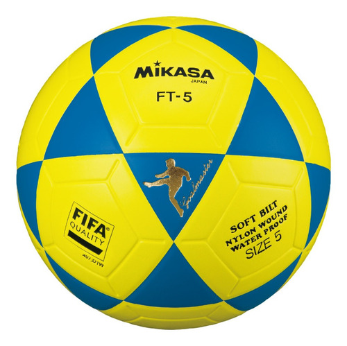 Bola de futebol Mikasa FT-5 nº 5 Unidade x 1 unidades  cor amarelo e azul