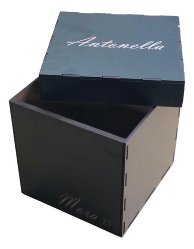 6 (seis) Cajas Mdf  Negro 15x15x15 Con Grabado Personalizado