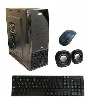 Gabinete Pc Atx Kit Fuente 500w Mouse Teclado Parlantes 