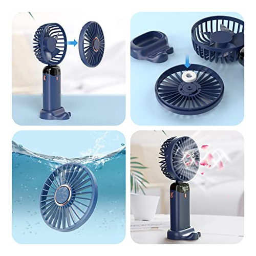 Ventilador Personal 5 Modos Usb-c Recargable 4000mah Azul