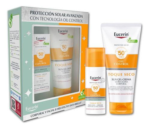 Set Protector Solar Eucerin: Facial 50ml + Corporal 200ml