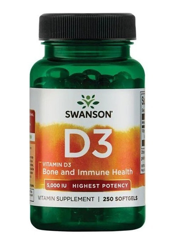 Vitamina D3 250 Cápsulas Blanda