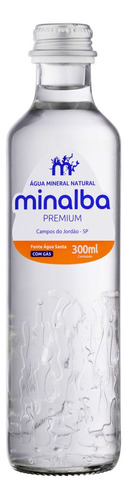 Água mineral Minalba Premium  com gás   garrafa  300 mL  