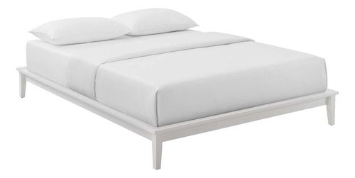 Mod-6055-whi Lodge Queen Marco Cama Madera Color Blanco