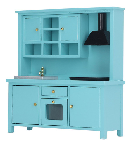 Juego De Juguetes De Cocina 1:12 Mueble De Madera En Miniatu