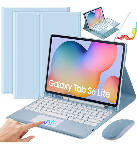 Funda C/teclado Mouse Lápiz Para Galaxy Tab S6 Lite10.4''