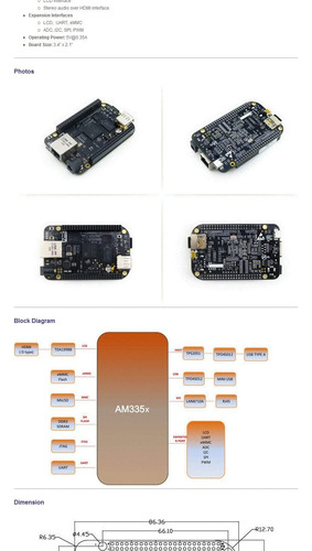 Waveshare Beaglebone Black Rev C 1ghz Arm Cortex-a8 512mb Dd