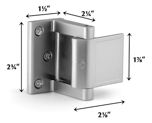 Pasador De Seguridad Para Puertas Plateado