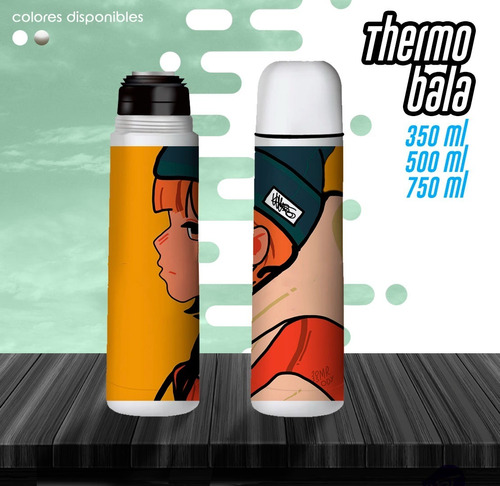 Termo Bala 500 Ml. Ilustrador Ulises Mr.ody Uli-002