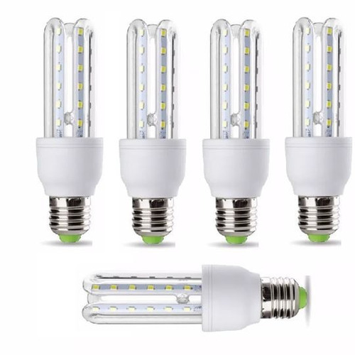 Pack De 5 Ampolletas Led 12w Tubo Ahorro Energia