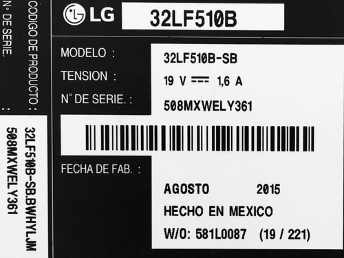 Tv LG 32lf510b En Desarme